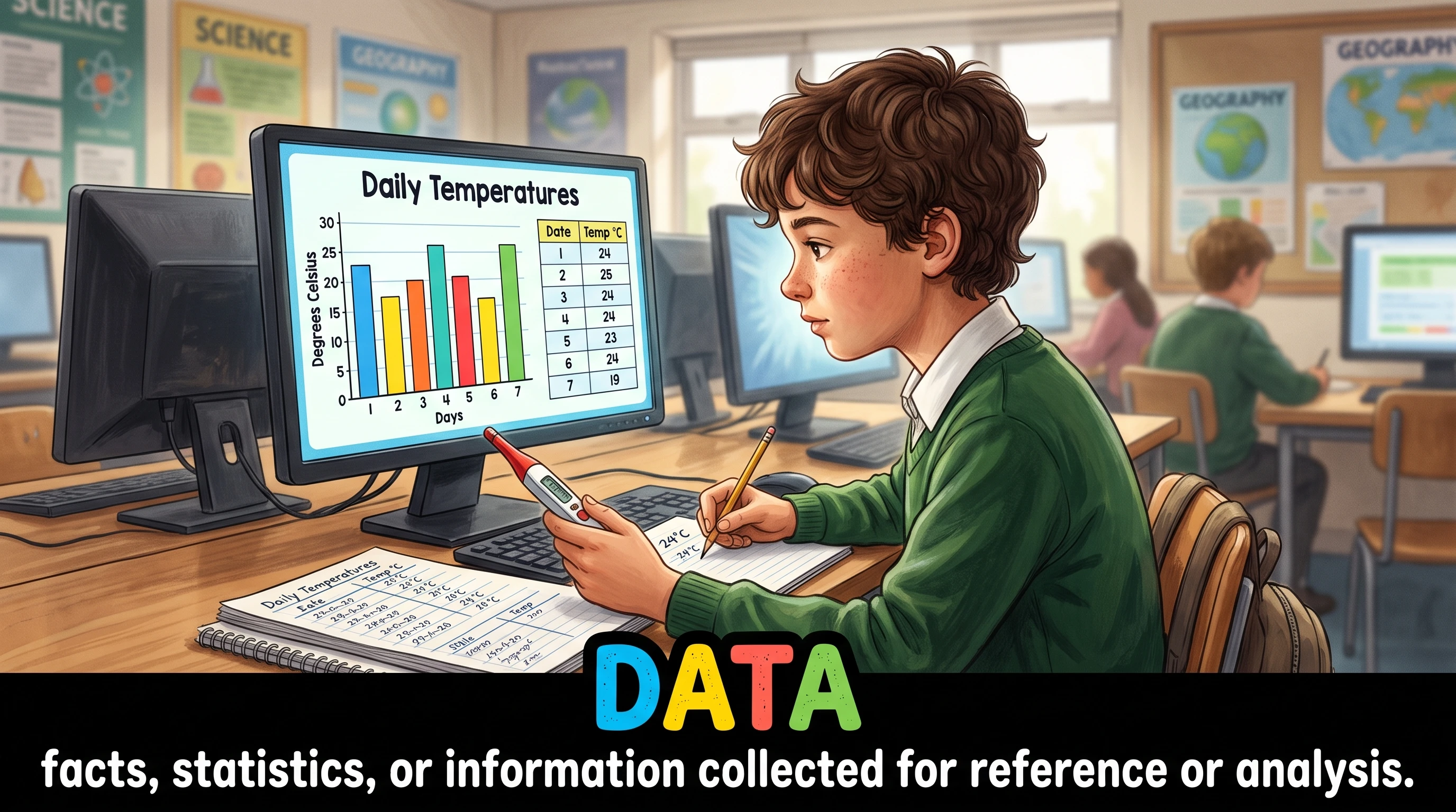 English Illustration for data